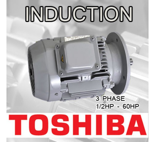 INDUCTION MOTOR TOSHIBA 3PHASE 1/2HP - 60HP
