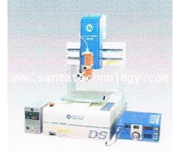 Musashi robot spray adhesive and UV radiation