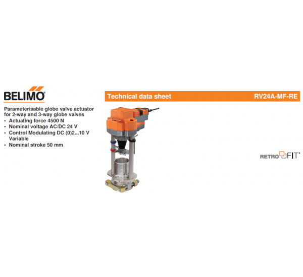 RV24A-MF-RE Parameterisable globe valve actuator for 2-way a